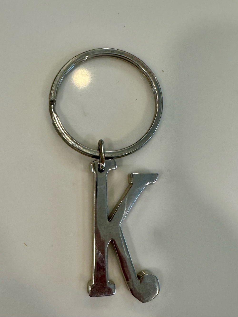 Silver Letter K Keychain Charm - Women Accessories